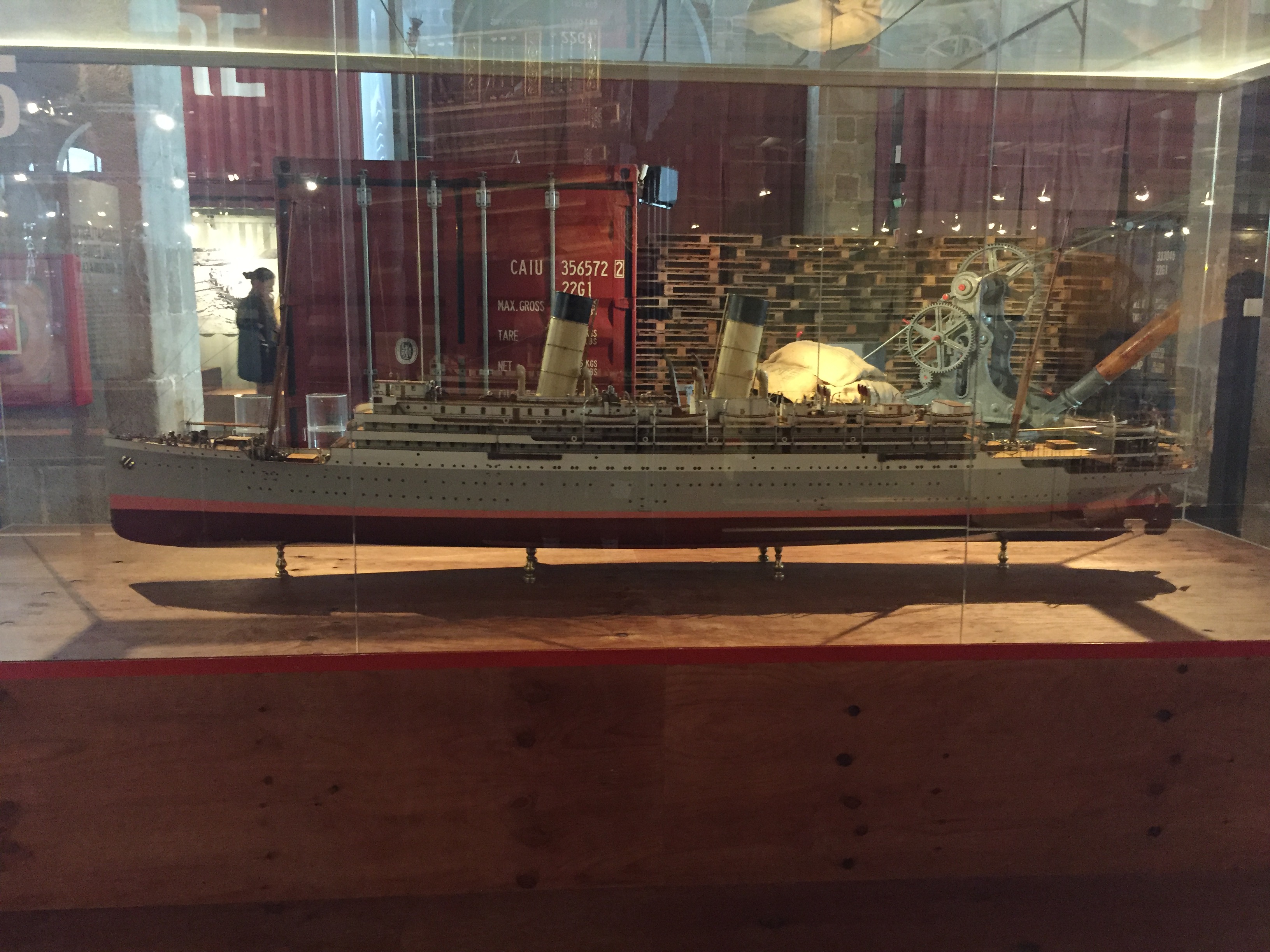 Museu Maritim de Barcelona- A scale model of a cruise ship.