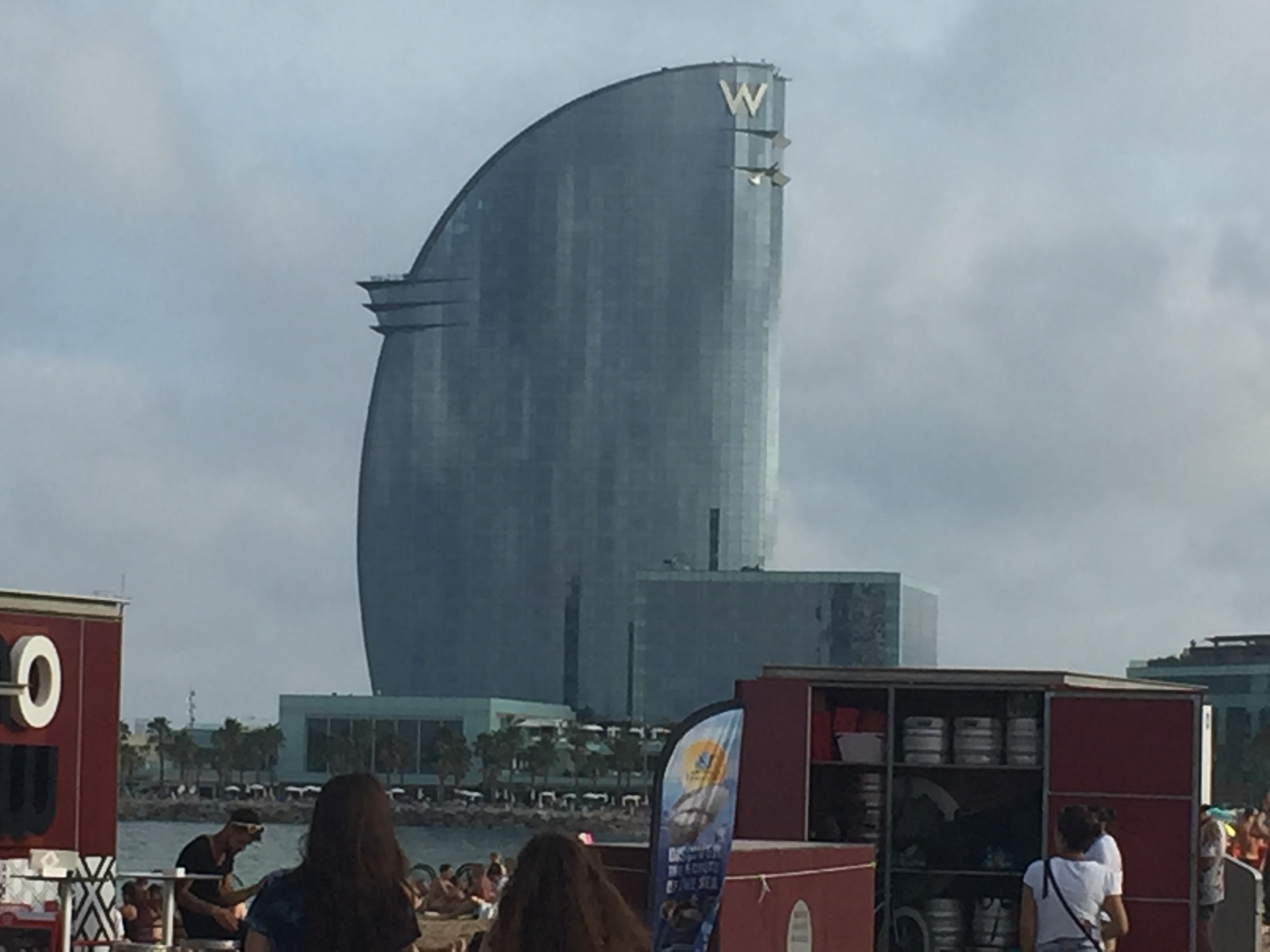 The popular and distinctive W Hotel on San Sebastian Beach.