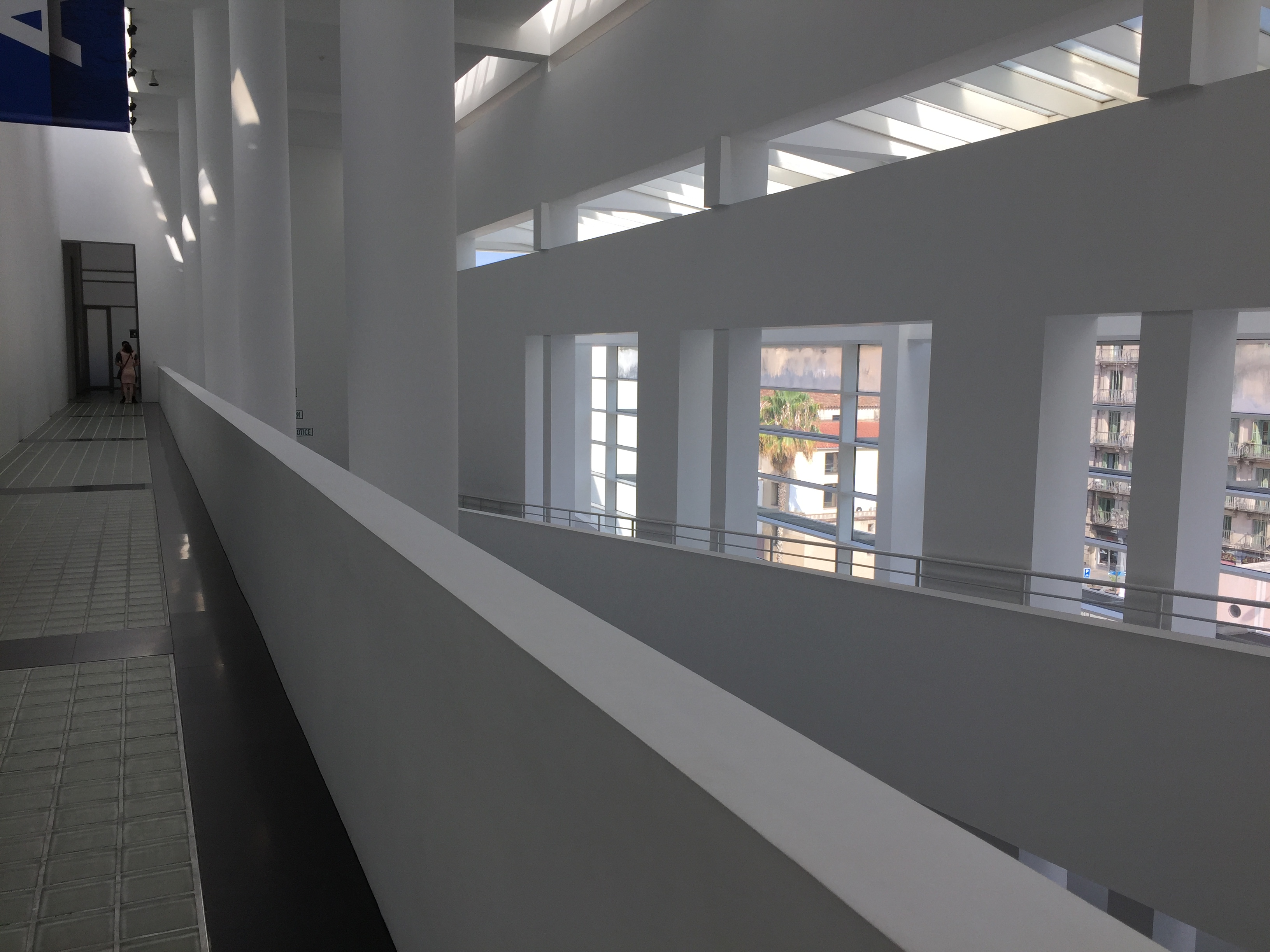 Museu d’Art Contemporani de Barcelona- Ramps, columns, and the color white dominated the interior.