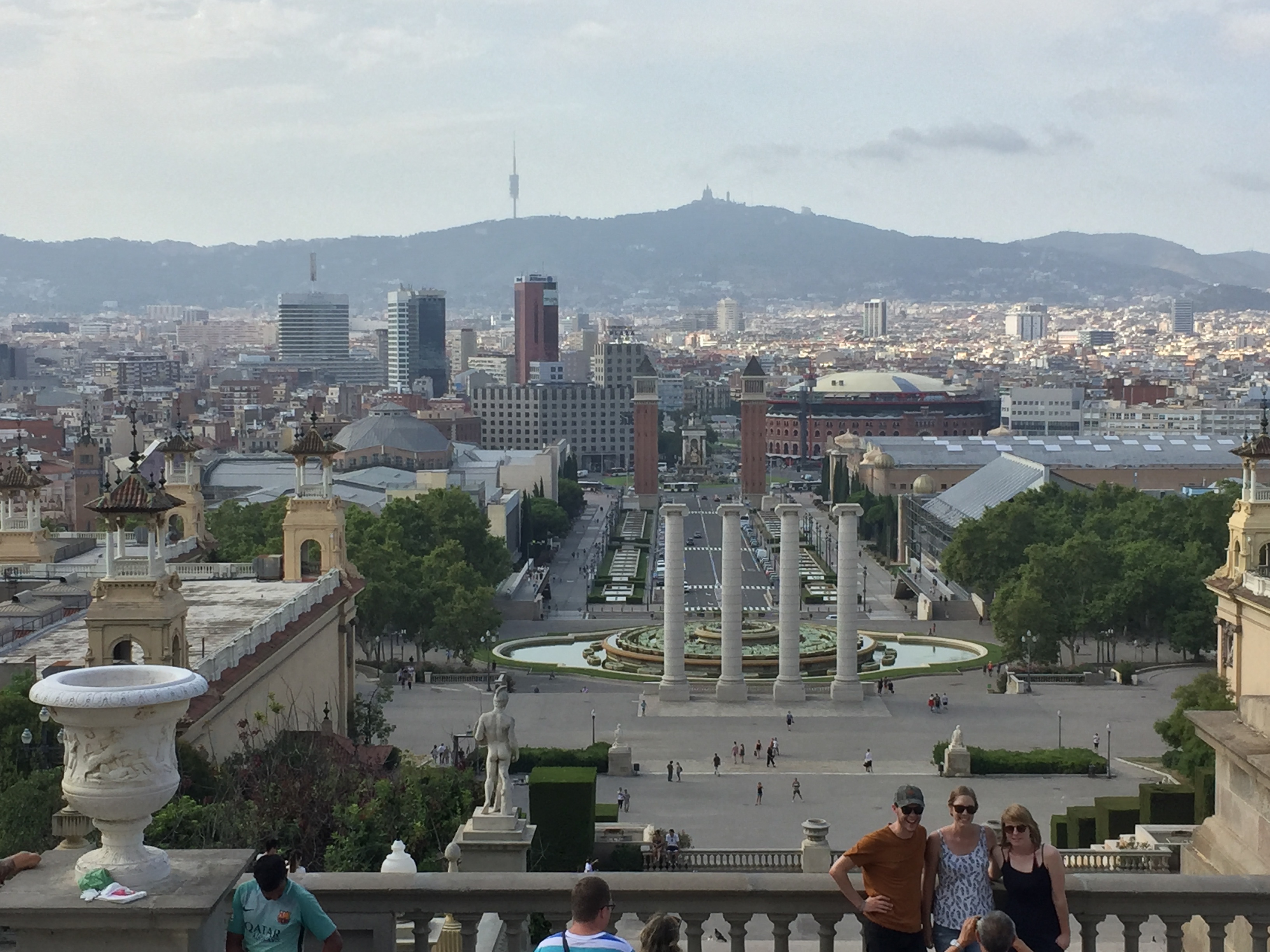 One of the Park entrances as seen from near the top of Montjuïc.
