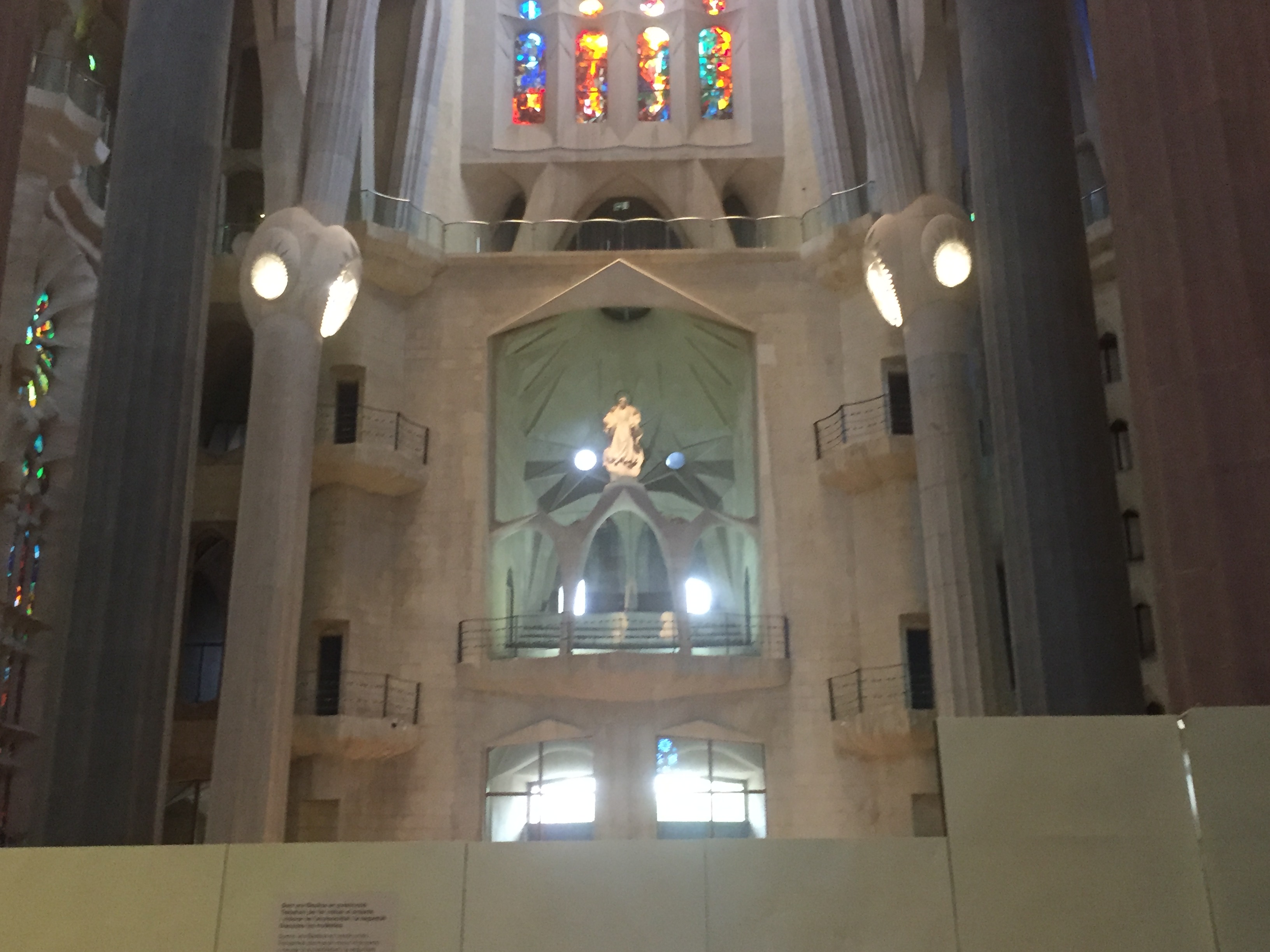 The interior of La Sagrada Familia.