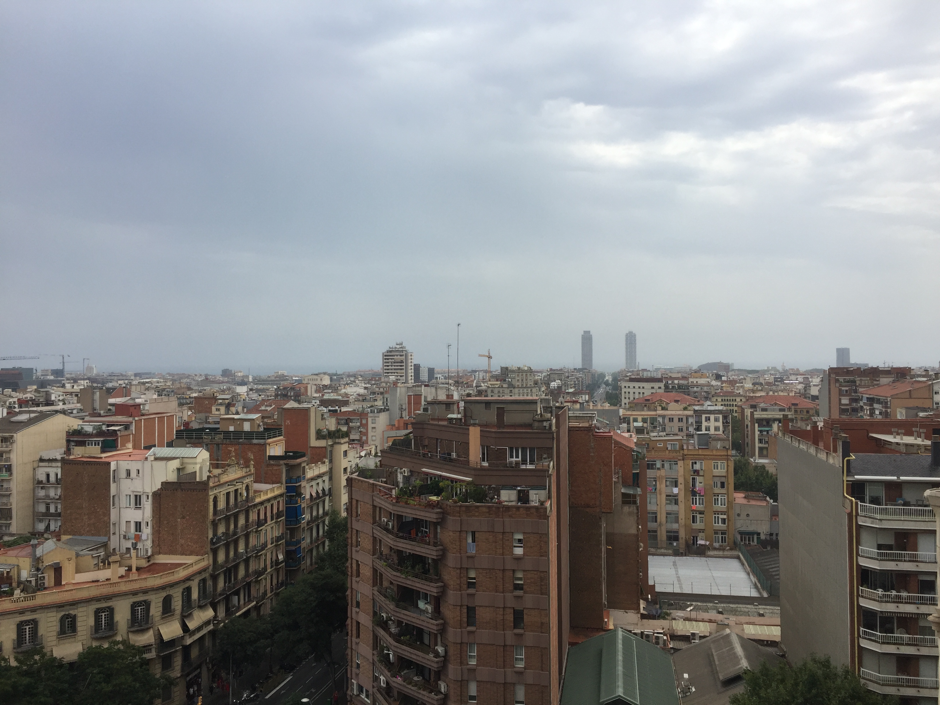 A view of Barcelona from the top of the Nativity Tower.  