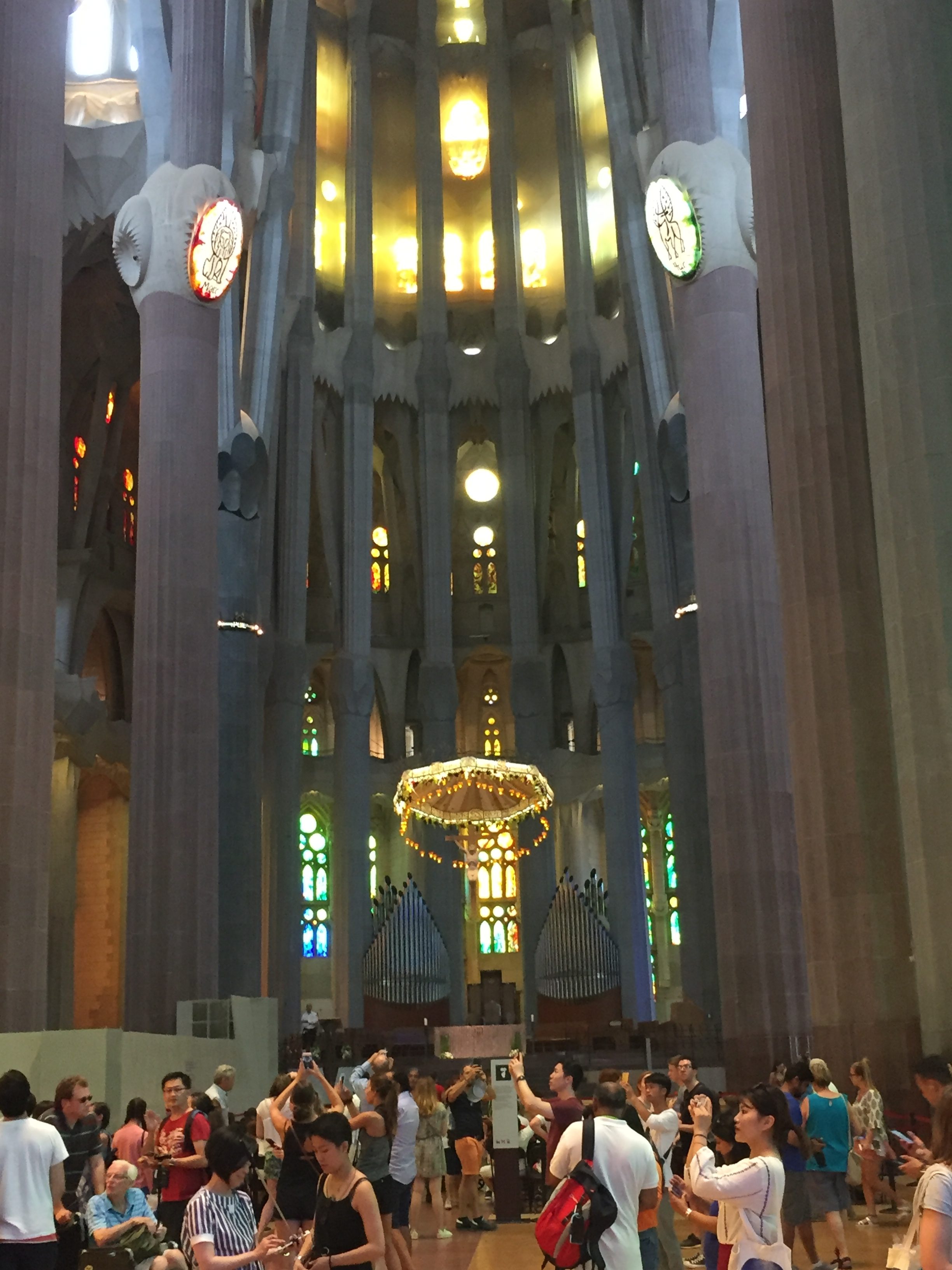 The interior of La Sagrada Familia.