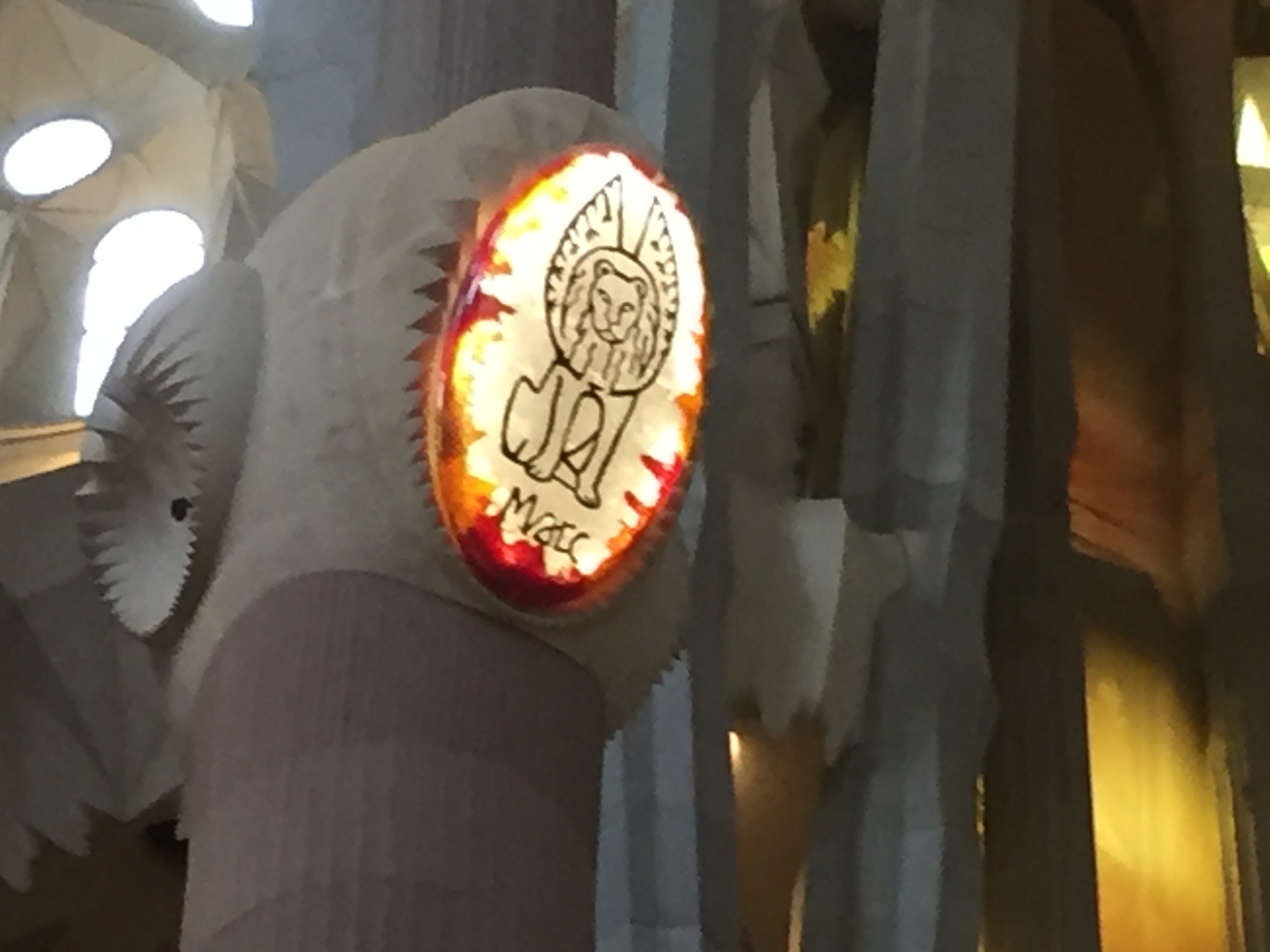 The interior of La Sagrada Familia.