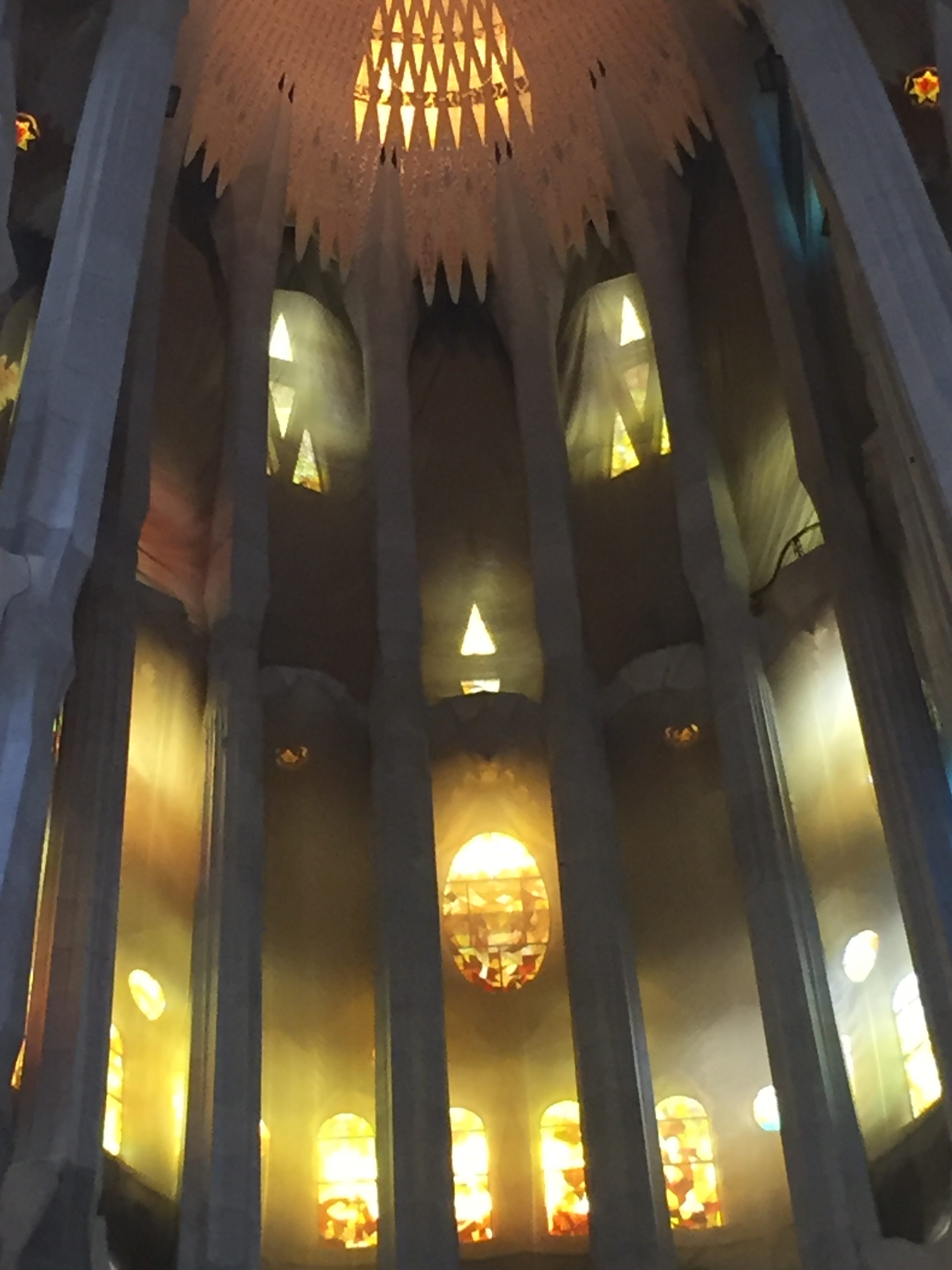 The interior of La Sagrada Familia.