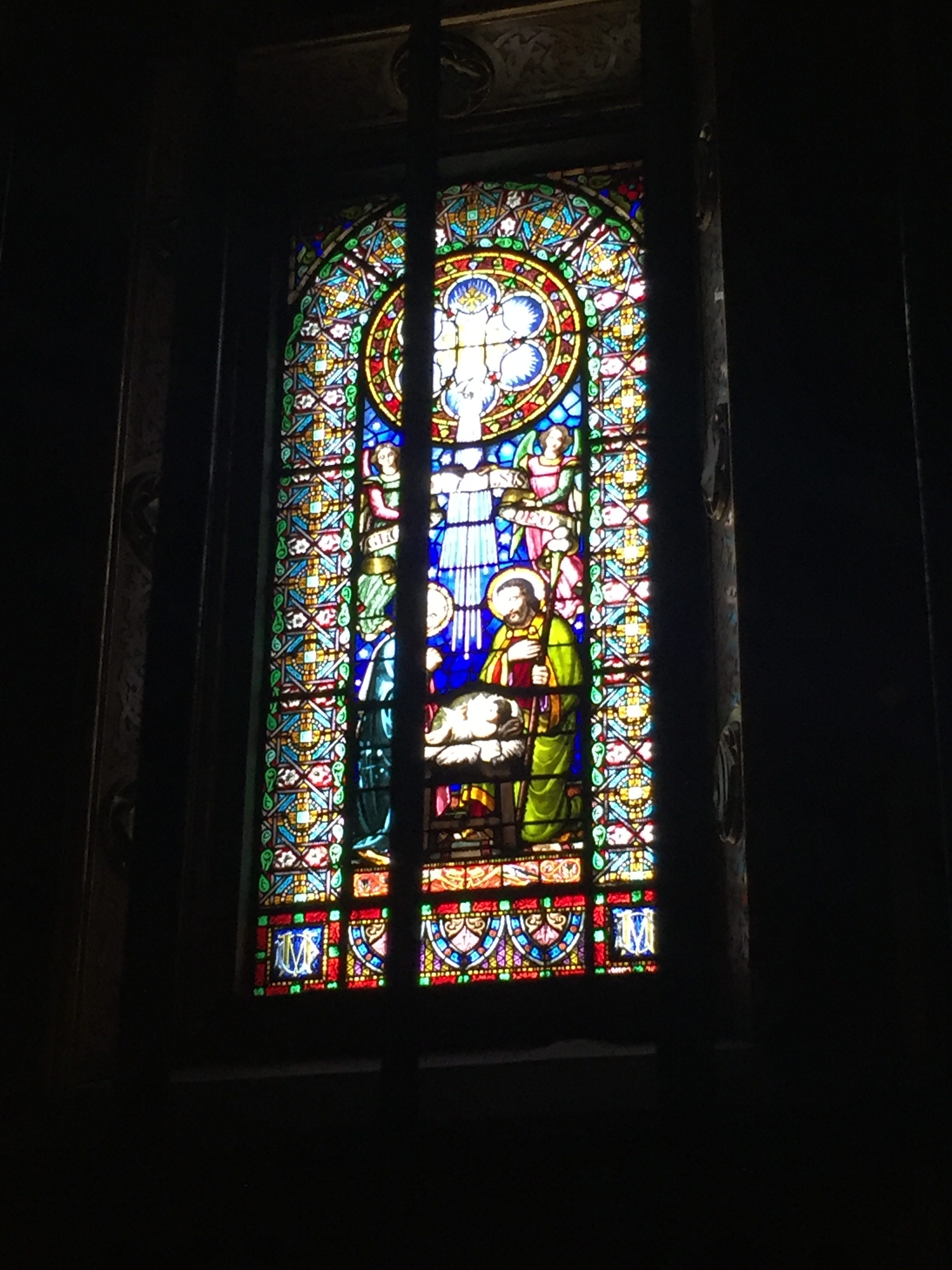 Montserrat- Stained glass inside the basilica.