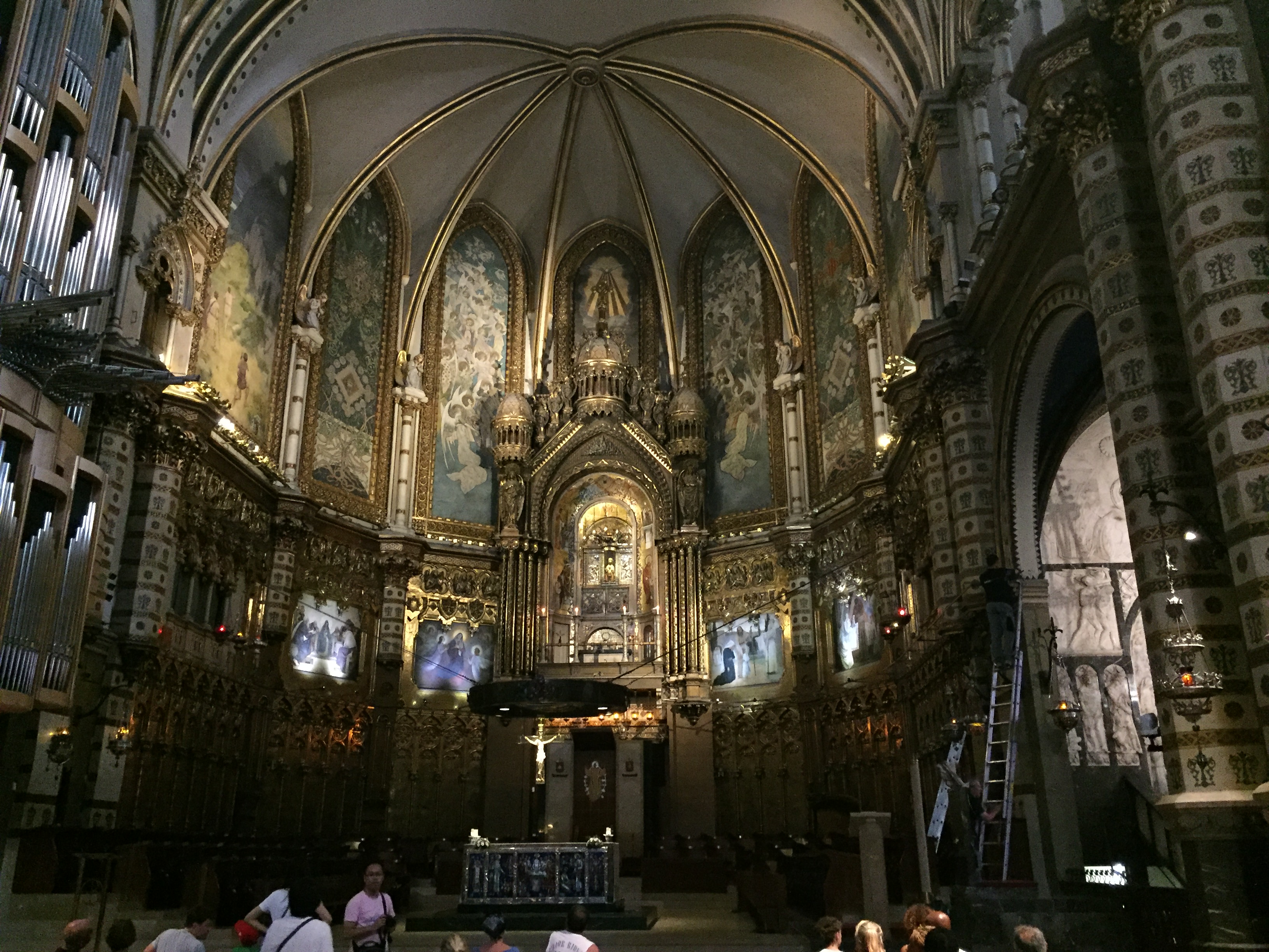 Montserrat- The interior of the basilica.