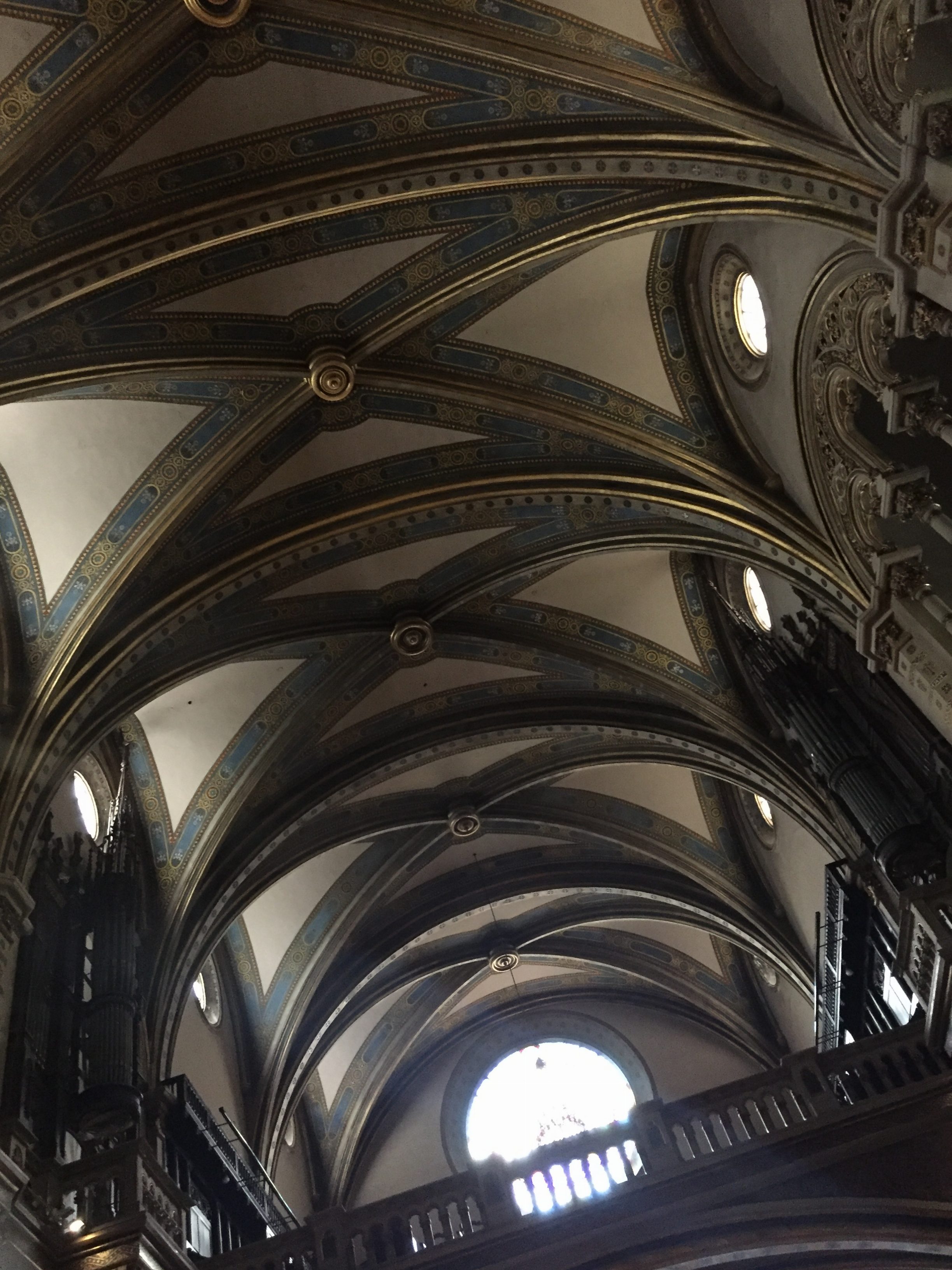 Montserrat- The ceiling of the basilica.