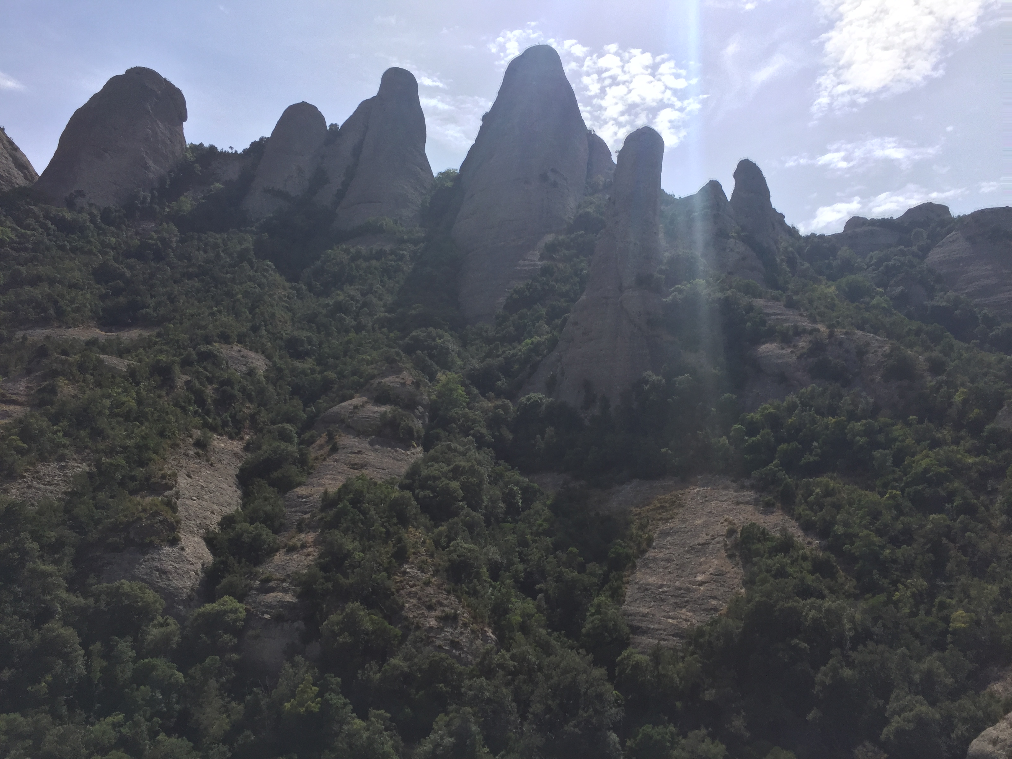 Still more have a ways to go before I reach the top.  Montserrat is a popular destination for local hikers and climbers.