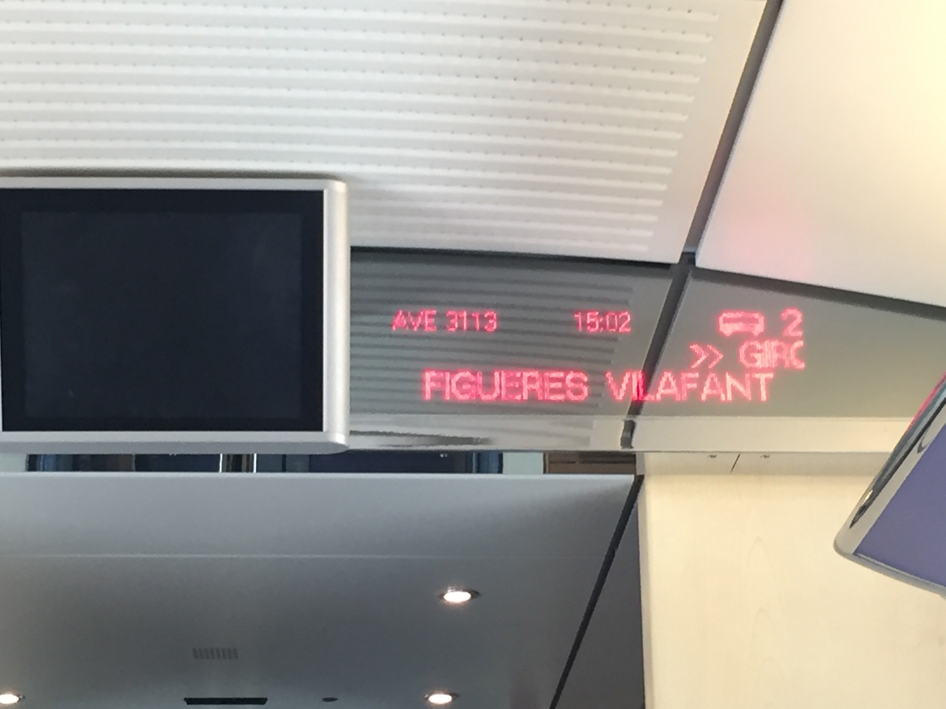 LED displays informed us of the time, the temperature, the route, the next station, the time to arrival, and the speed of the train.