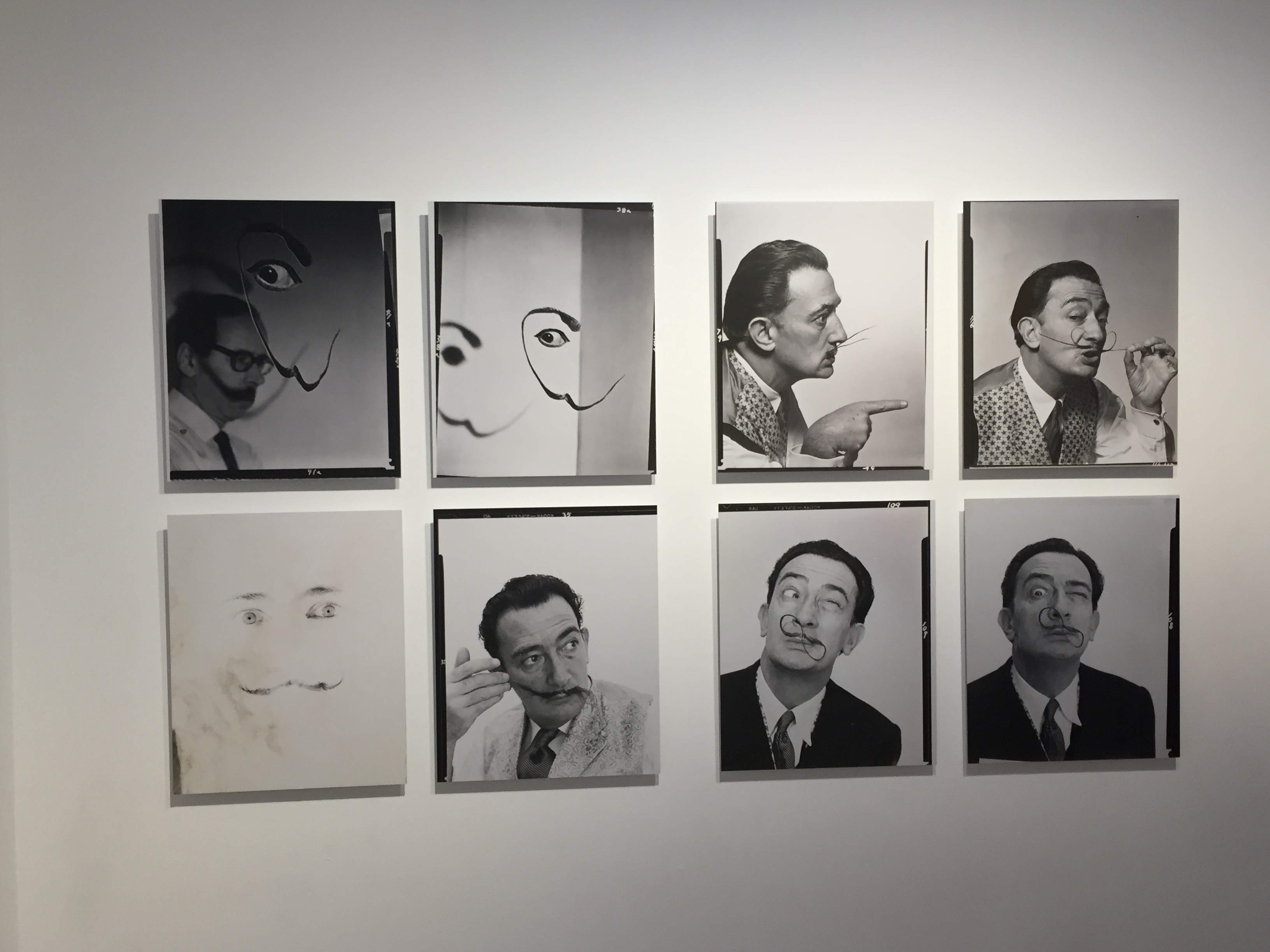 More mustache art.  In addition to his mustache, Salvador Dali was known for his ostentatious garb that included a cape and walking stick.