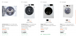 All-in-one washer-dryer combos from HomeDepot.com.