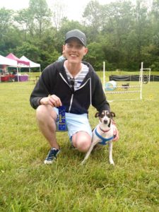 Ratt Terrier- Carly and Checkers proudly displaying their first place ribbon.