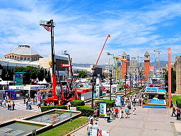 Fira de Barcelona hosts 70 trade shows and over 500 events per year attended by 30,000 companies and over 2.5 million visitors. Fira is the second largest exhibition center in Europe. Source: Wikimedia Commons. Attribution: A. www.viajar24h.com (Flickr).