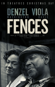 The acting in "Fences" was powerful. However, to me, too powerful. Denzel Washington's lead character was so dislikable that the movie was unpleasant to watch. Source: Wikipedia.
