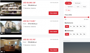 High end houses in Barcelona. Source: Realtor.com.