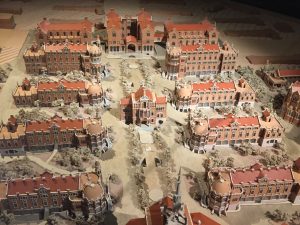 A diorama of Old Barcelona.