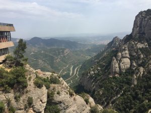 A mountain view from Montserrat. The pristine serenity of Montserrat was a welcome relief from the urban congestion of Barcelona.