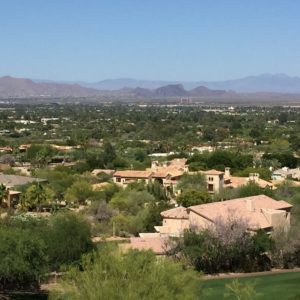 Paradise Valley, Arizona- A stunning Paradise Valley mansion surrounded by the McDowell Mountains to the east and the Hieroglyphic Mountains to the north.