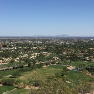 Phoenix, Arizona- Paradise Valley, Phoenix, and northern Stockdale, as seen from Camelback Mountain.