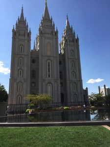 Salt Lake Temple. Photographed from the Joseph Smith Memorial Building.