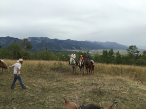 A family that joined us horseback riding. The kids and mom were awesome riders- Alpine, WY.