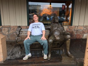 Mark hanging with Ben Franklin in the Town Square- Jackson, Wyoming.