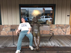 Mark ruminating with Albert Einstein- Jackson, Wyoming.