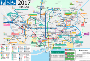 A map of the Barcelona Metro system.