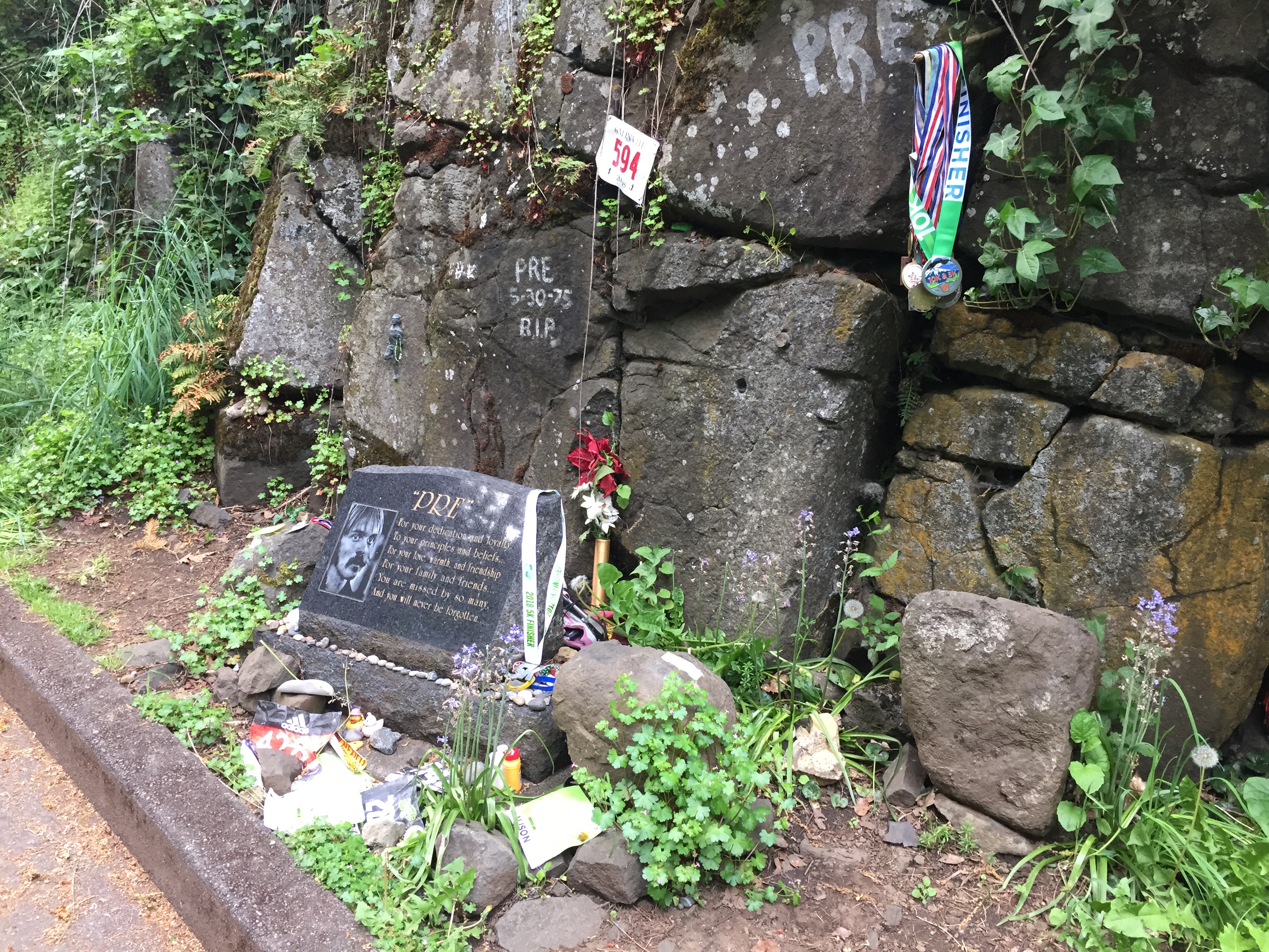 Hendricks Park- The memorial at Pre's Rock, where track star Steve Prefontaine died in a car accident.