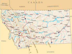 Map of Montana Source: US Dept. of the Interior, US Geological Survey, Wikimedia Commons.